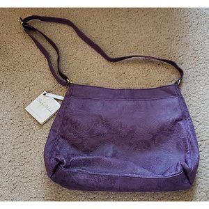 Plum Leather Crossbody Purse NWT
